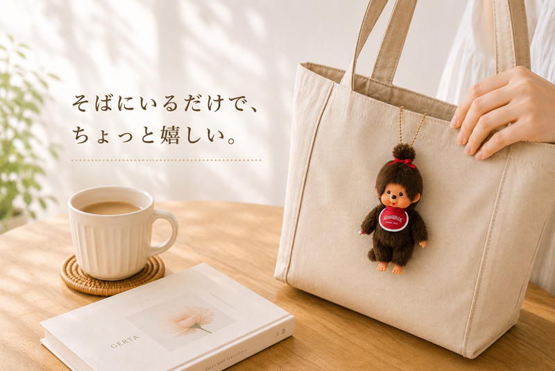 モンチッチ キーチェーン 使用イメージ